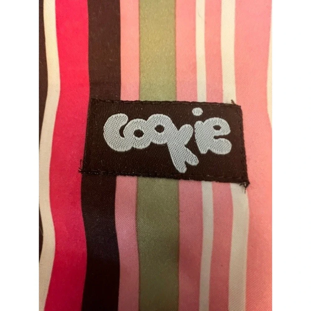 Cookie Tote Bag Womens Large‎ Pink Brown Striped Shoulder Bag Good 3412